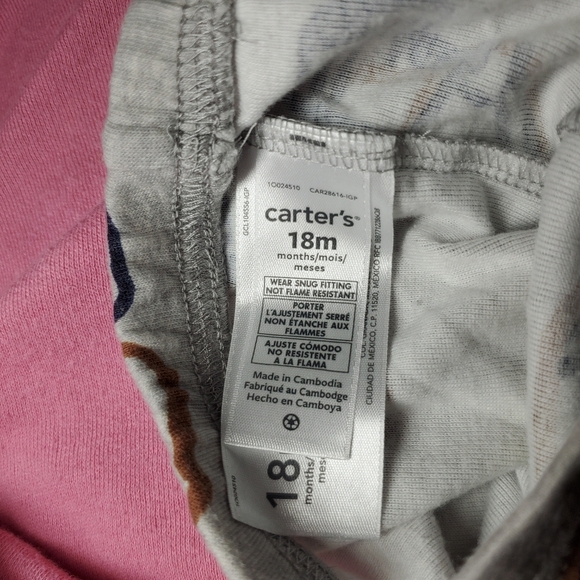 Carter's Baby Toddler Boy Size 18m 2pc Pajama Set Football Graphics EUC - Picture 10 of 14